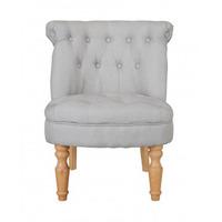 Carlos Boudoir Style Chair In Blue Fabric With Linen Effect