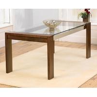 cannes 180cm walnut and glass dining table