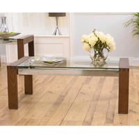 cannes walnut and glass coffee table