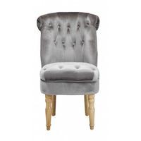 Carlos Boudoir Style Chair In Silver Fabric With Linen Effect