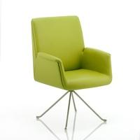 cannon visitor office chair in green with chrome legs