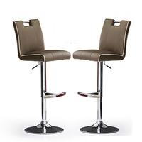 Casta Bar Stools In Cappuccino Faux Leather in A Pair