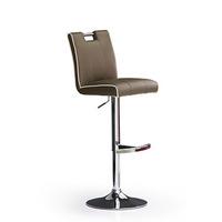 Casta Cappuccino Faux Leather Bar Stool With Round Chrome Base