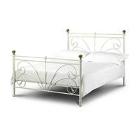 Candiz Metal King Size Bed In Ivory Finish