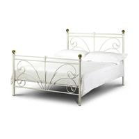 candiz metal double bed in ivory finish