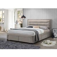 Canterbury Contemporary Fabric Bed In Champagne With Storage