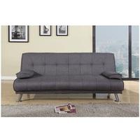 Carmen Sofa Bed In Grey Fabric With Chrome Legs