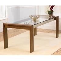 cannes 200cm walnut and glass dining table