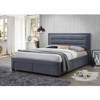 Canterbury Contemporary Fabric Bed In Grey With Storage