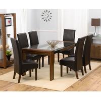 Cannes 180cm Walnut and Glass Dining Table with WNG Chairs