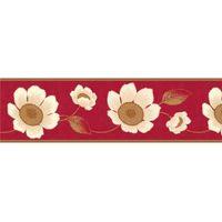 carissa cream red floral border