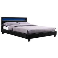 Canis Black LED Faux Leather Bed Frame Canis Black LED Kingsize Faux Leather Bed Frame