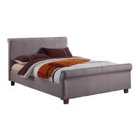 caramel fabric bed silver grey double