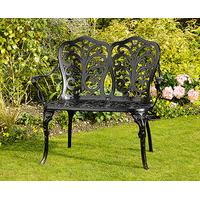 Canterbury Scroll & Vine Cast Aluminium Garden Bench Seat