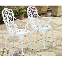 Canterbury Scroll & Vine Cast Aluminium Garden Chairs (2)