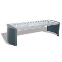 CAST IRON BACKLESS BENCH - SILVER/BLACK FINISH