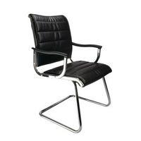 CARBIS -c BLACK LEATHER EFFECT CHROME VISITORS CHAIR