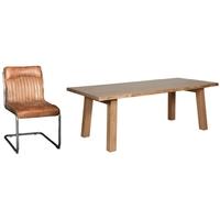 carlton additions barkington solid oak trestle leg dining table with 4 ...