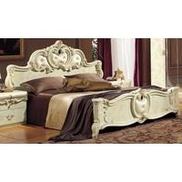 Camel Barocco Ivory Italian Leather Bed