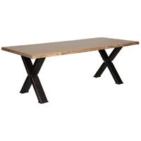 Carlton Additions Barkington Cross Leg Oak Dining Table - Steel Legs