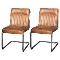 carlton additions hipster retro vintage brown dining chair pair