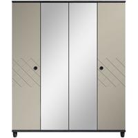 Camilla Grey Centre Mirrored Wardrobe - 4 Door