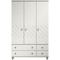 Camilla White Gents Wardrobe - 3 Door 4 Drawer