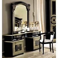 camel aida black and gold italian vanity dresser with mirror and chair