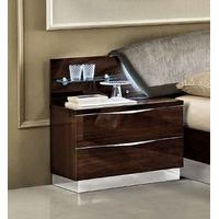 Camel Onda Italian Walnut Bedside Cabinet - 2 Drawers