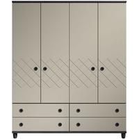 camilla grey gents wardrobe 4 door 4 drawer