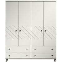 camilla white gents wardrobe 4 door 4 drawer