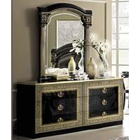 camel aida black and gold italian dresser double with mirror