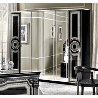 camel aida black and silver italian wardrobe 6 door