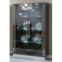 Camel Platinum Slim Italian Glass Cabinet - 2 Door