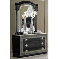 Camel Aida Black and Silver Italian Dresser - Single with Mirror