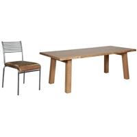 carlton additions barkington solid oak trestle leg dining table with 4 ...