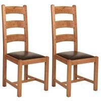 carlton rustic manor ladder back dining chair pair