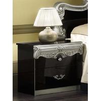 Camel Barocco Black and Silver Italian Bedside Cabinet