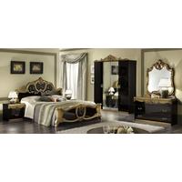 camel barocco black and gold italian bedroom set with single dresser