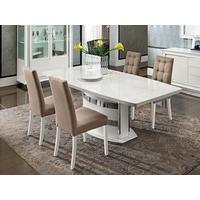 Camel Dama White Italian Dining Set - Retangular Extending with 4 Chair