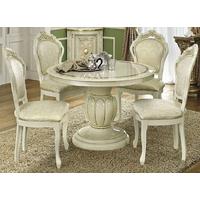 Camel Leonardo Italian Dining Set - Round Extending with 4 Chairs