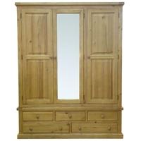 cairo pine wardrobe 3 door large mirrored