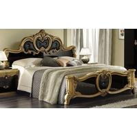 Camel Barocco Black and Gold Italian Leather Bed