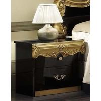 camel barocco black and gold italian bedside cabinet