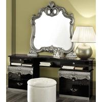 camel barocco black and silver italian vanity dresser with mirror