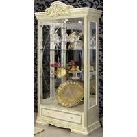 camel leonardo italian china cabinet 2 door with 1 gold light