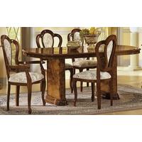 Camel Milady Walnut Italian Dining Set with 4 Chairs and 2 Armchairs