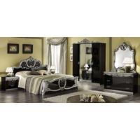 camel barocco black and silver italian bedroom set with single dresser