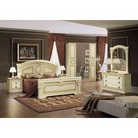 Camel Aida Italian Bedroom Set with 4 Door Wardrobe