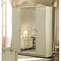 Camel Luxor Ivory and Gold Italian Wardrobe - 4 Door